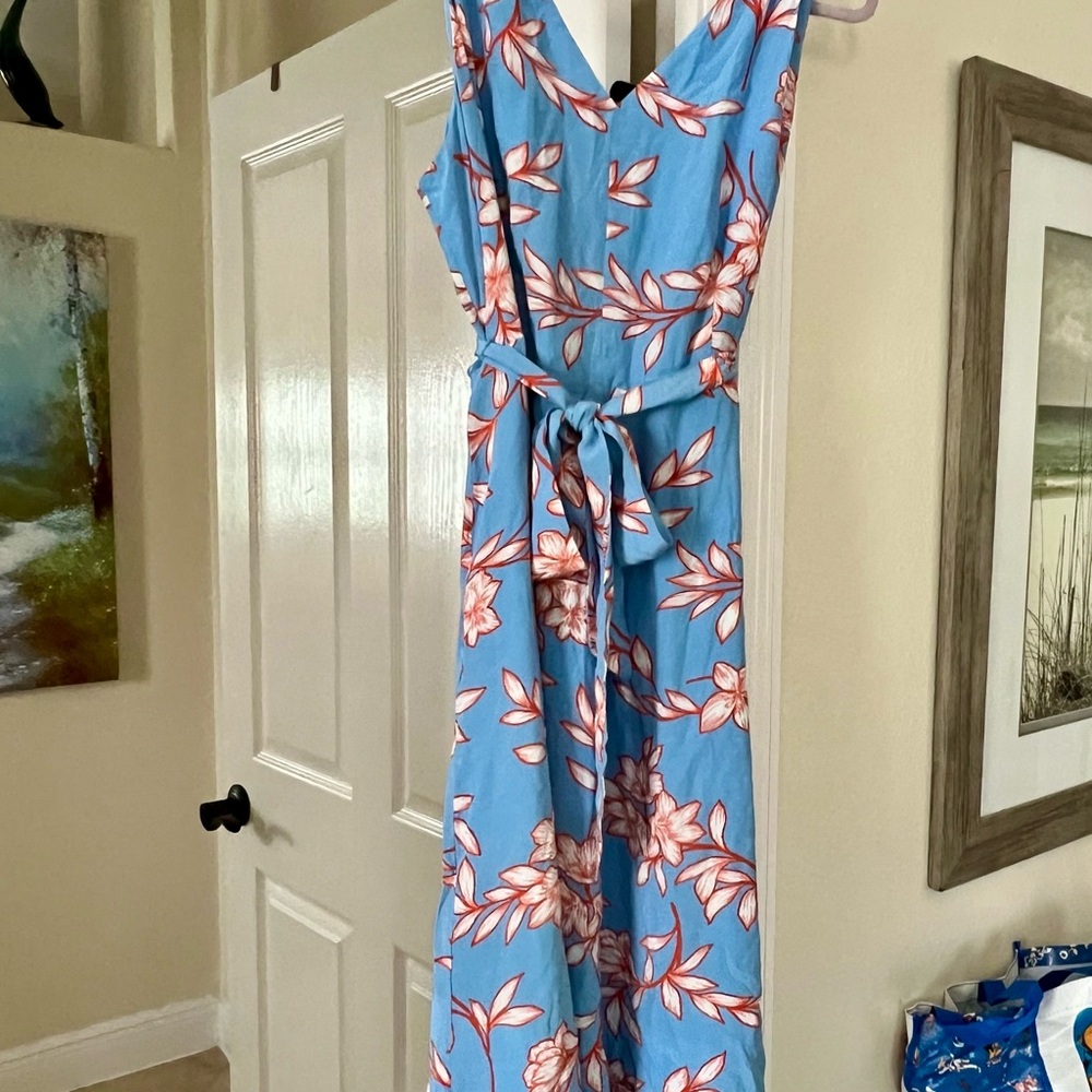 Talbots Blue and Pink Floral Dress